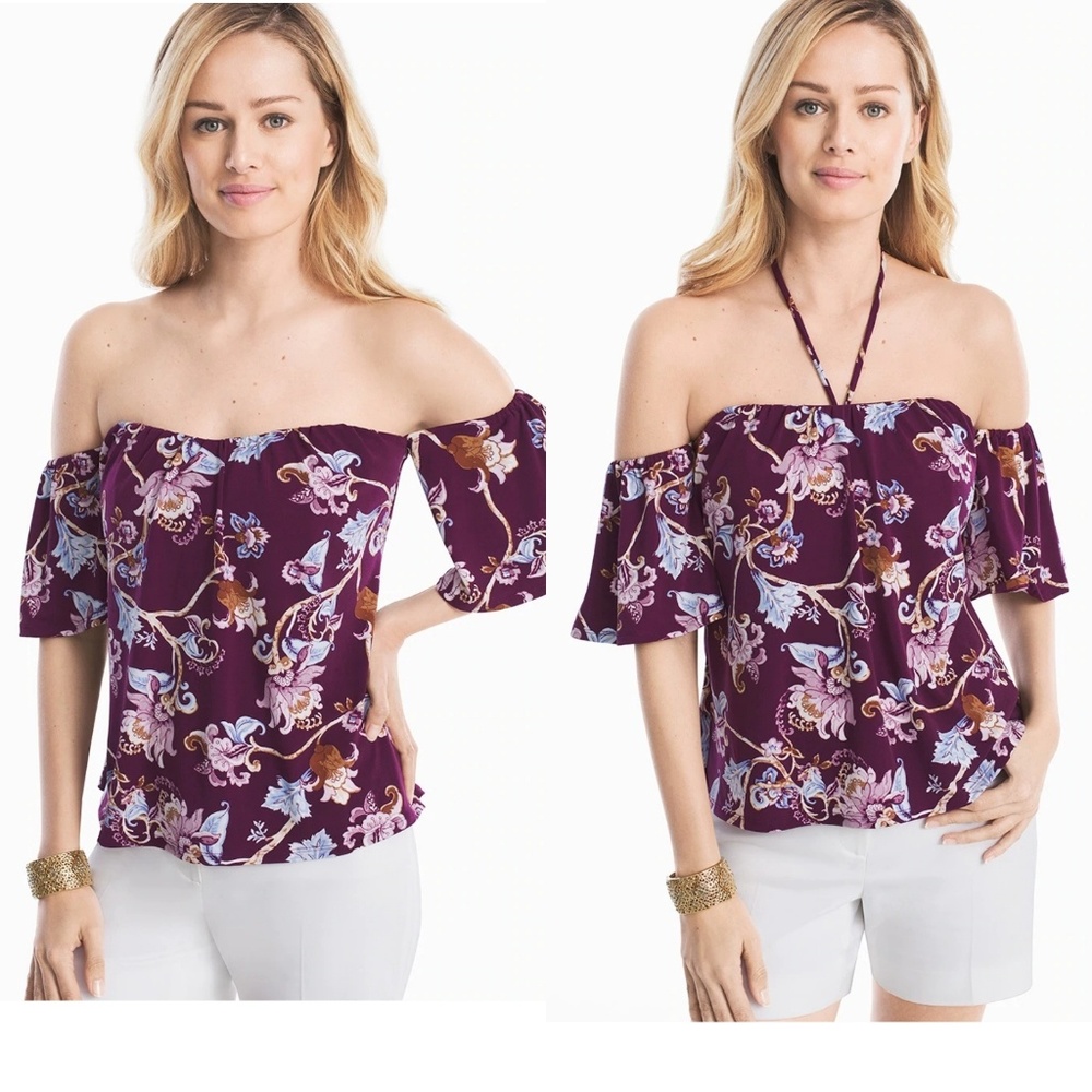 WHBM Off-The-Shoulder Floral Top Sz12